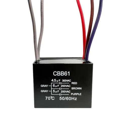 YukiHalu Condensador de ventilador de techo CBB61 4.5uf + 6uf + 5uf 5 cables 250V compatible con New Harbor Breeze Hunter y otros