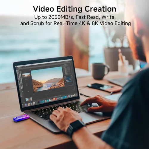 Vista 6 de fanxiang Unidad flash de 512 GB, hasta 2050 MB/s USB 3.2 Gen2 × 2, unidad USB con USB A + tipo C, unidad de memoria USB 2 en 1