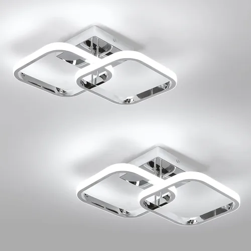 Vista 11 de CANEOE Luminaria de Techo LED, 4500K Luminarias Modernas para Pasillo Iluminación de Techo, Luces Cuadradas Negras Pegadas al Techo para Baño