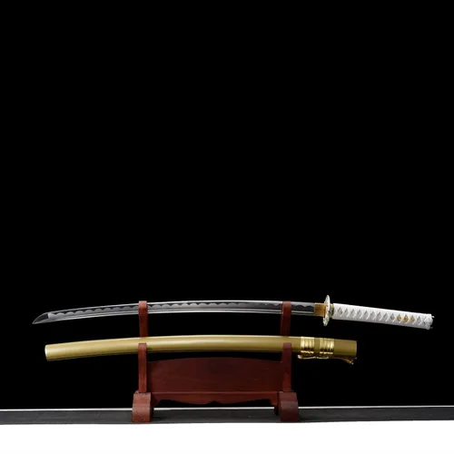 Vista 8 de OYZ Espada katana, espadas samurai de acero de alto carbono 1060 hechas a mano, espadas samurai de acero real, espadas samurái de acero de alto