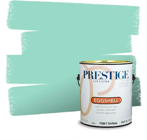 Vista 10 de Prestige Paints - Pintura exterior e imprimación en uno, 1 galón, plano, compatibilidad comparable con el color menta «Whipped Mint» de Behr
