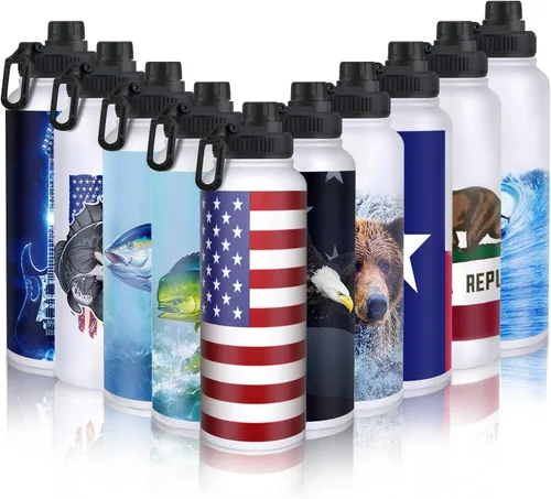 Vista 6 de Extremus Deluge - Botella de agua deportiva, boca ancha, acero inoxidable, doble pared aislada al vacío, botella de agua aislada al vacío, tapas