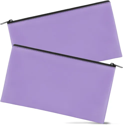 Vista 12 de 2 piezas bolsas de dinero con cremallera, bolsa de dinero de 11 x 6.1 pulgadas, bolsa bancaria, bolsa de efectivo, cartera de cheques, cosméticos