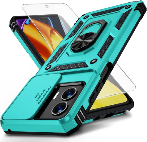 Vista 8 de Funda para Moto G Stylus 5G (2021), cubierta para lente de cámara, protector de pantalla HD, protección contra caídas de grado militar de 10 pies