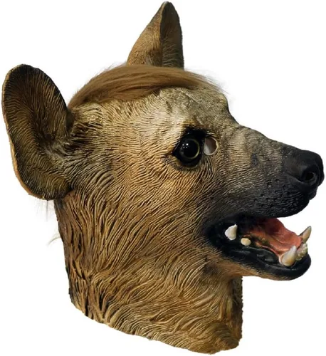 Vista 3 de Hyena - Máscara de látex para perro, disfraz de Halloween, disfraz de fiesta de cosplay, multicolor, Multicolorido