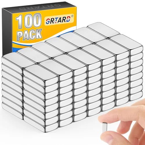 Grtard Paquete de 100 Imanes de Neodimio Imanes de Barra Súper Fuertes, Imán de Tierras Raras Imán Rectangular Pequeño para Bricolaje, Cocina,