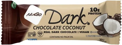 Nugo Barra de chocolate de coco oscuro 1.76oz (paquete de 12)