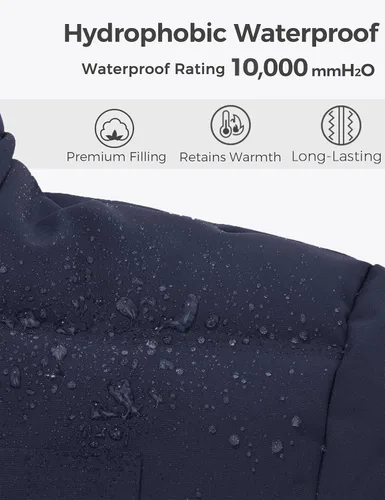 Vista 5 de Wantdo Abrigo de invierno cálido con capucha para mujer, chaqueta acolchada gruesa con capucha extraíble