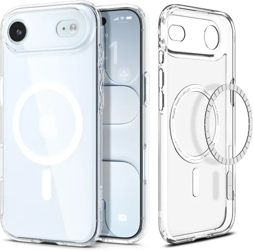 Vista 67 de Spigen Funda para iPhone 13 Mini, ultra híbrida MagFit [antiamarilleo] [compatible con Magsafe] - Transparente