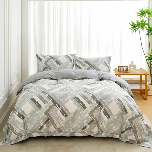 Vista 40 de OAITE - Juego de funda de edredón de 100% algodón con patrón floral, juego de ropa de cama suave que incluye 3 piezas