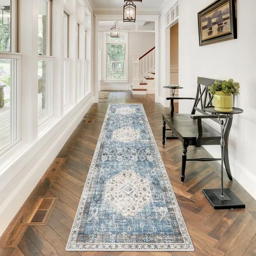 Vista 48 de Alfombra de Pasillo Lavable - Alfombras de Cocina de 2'6"x12' con Respaldo Antideslizante, Alfombras de Casa de Campo para Interiores para Sala