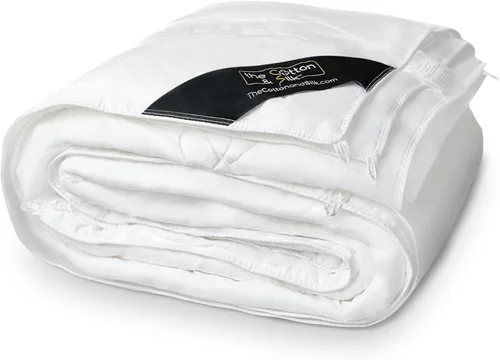 Vista 12 de THE COTTON & SILK® Edredón de seda lavable a máquina, manta/relleno de edredón para verano, relleno de seda, funda de algodón de alta calidad