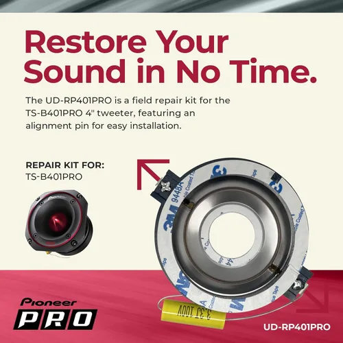 Vista 2 de Kit de reparación Pioneer UD-RP401PRO - Diafragma de repuesto TS-B401PRO 4" Serie P.R.O. Altavoz de agudos bala