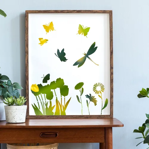 Vista 6 de Juego de 20 plantillas reutilizables para estarcir, plantillas de primavera e invierno, de Navidad, para pintar sobre pared de madera, decoración