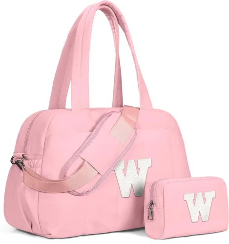 Vista 100 de Bolsa de lona Vogewood, bolsas personalizadas de fin de semana para mujer, bolsas de viaje con estuche de maquillaje, regalos de cumpleaños, Beige