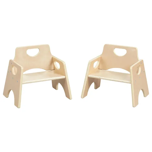 Vista 20 de ECR4Kids Silla apilable de madera para niños pequeños, 8 pulgadas, muebles para niños, natural, paquete de 2