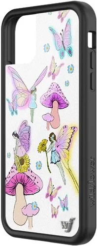 Vista 2 de Fundas Wildflower - Funda Olivia O'Brien, compatible con Apple iPhone 11 Colaboración, hadas, de moda, rosa, blanco - Parachoques negro protector