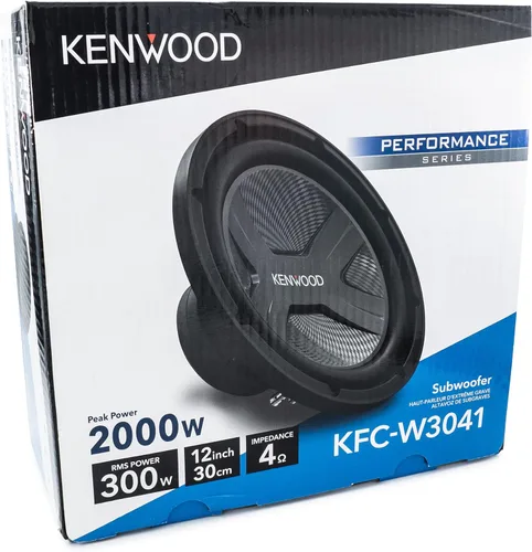Vista 5 de Kenwood KFC-W3041 - Subwoofer para automóvil, 2000 vatios de potencia máxima, 12 pulgadas, bobina de voz individual de 4 ohmios, se vende