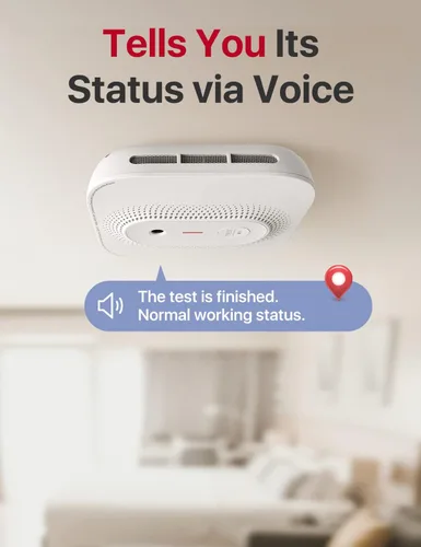 Vista 3 de X-Sense Detector combinado de humo y monóxido de carbono con ubicación de voz, detector de humo interconectado inalámbrico, detector de monóxido