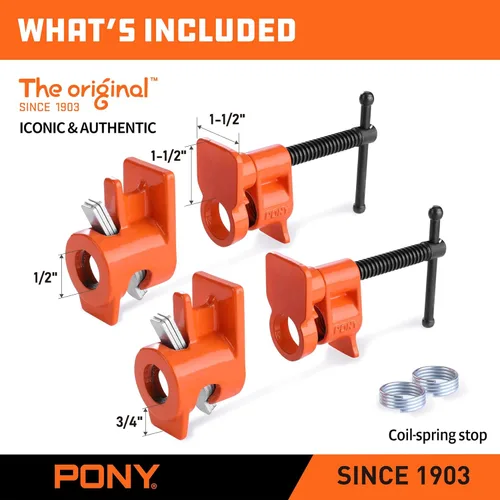 Vista 6 de PONY Paquete de 2 52 abrazaderas de tubo de encolado de madera para tubo negro de 1/2 pulgada