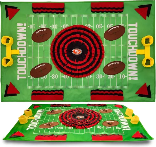 Vista 9 de NFL Buffalo Bills - Tapete para olfatear perros – Comedero lento interactivo para mascotas, diseño de campo de fútbol, juguete de rompecabezas