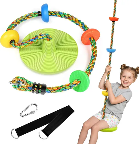 Vista 9 de ZNCMRR Cuerda de Escalada para Columpio de Árbol, Asiento de Columpios Resistente de Reemplazo para Niños, Asiento de Columpios de Escalada