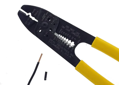 Vista 3 de IDEAL Electrical 30-428 Combo de tira y herramienta de crimpado, crimpadora de alambre de precisión, pelacables con 3 nidos de engarzado, agarre