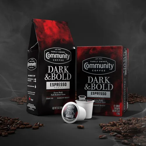 Vista 4 de Community Coffee Dark & Bold Espresso Roast - 12 cápsulas de café tostado extra oscuro, compatible con cafeteras Keurig 2.0 K-Cup, 12