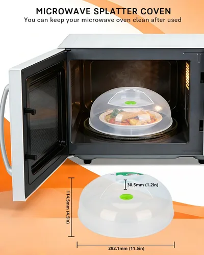 Vista 3 de Cubierta para salpicaduras de microondas, cubierta de microondas para alimentos, cubierta grande para placa de microondas con rejillas