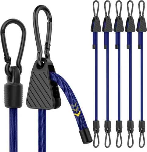 Vista 12 de Rugtol Cuerdas Elásticas con Ganchos, Actualización Surtido de 12 Piezas de Servicio Pesado para Exteriores con Cuerdas Elásticas Ajustables de 48