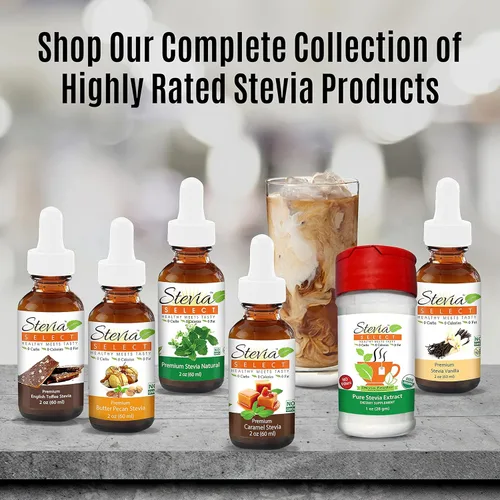Vista 7 de Stevia Select Stevia Drops Caramelo, Avellana y Vainilla Café Keto Sabores Sin Azúcar Paquete Paquete (3) Sabor Stevia 2 Oz.
