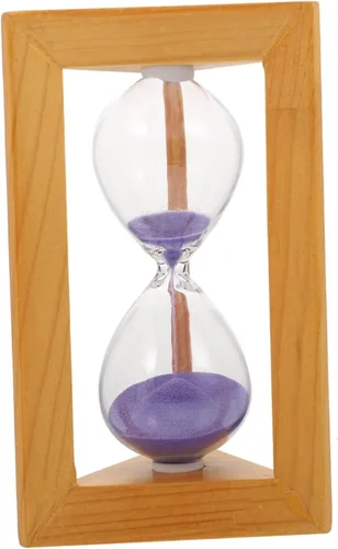 Elegante Mini Reloj De Arena Temporizador De Arena Temporizador De 5 Minutos De Vidrio De Madera Home Dec