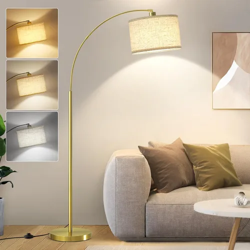 Vista 8 de Luvkczc Arc Floor Lamps for Living Room, Dimmable Floor Lamp with Adjustable Head, Black Finish Modern Floor Lamp, Over Couch Tall Standing Hanging