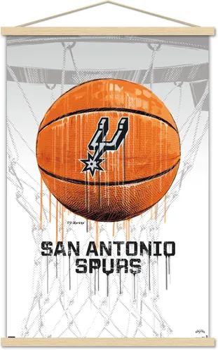 Vista 14 de Trends International NBA San Antonio Spurs - Póster de pared Drip Basketball 21, 22.375 x 34 pulgadas, versión premium sin marco