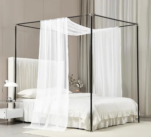 Vista 8 de Akiky Cortinas de Dosel de Cama con Luz Bufanda de Dosel de Cama de Princesa para Marco de Cama Metálico/Marco de Cama de Madera