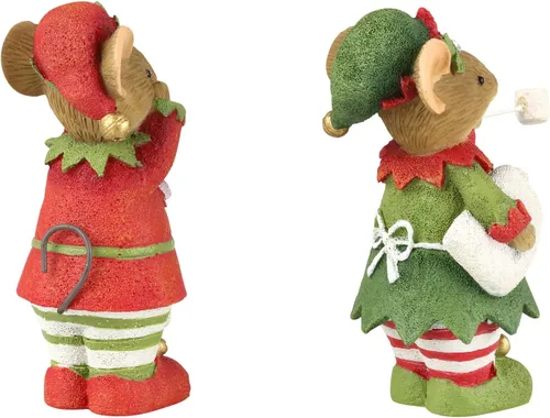 Vista 2 de Enesco Figura divertida de malvavisco de corazón de Navidad, 2.17 pulgadas de altura, juego de 2