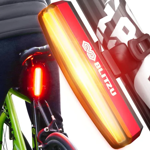 Vista 10 de BLITZU 2025 Cyborg 200H luz de bicicleta delantera o 200T luz trasera recargable por USB-C LED juego de luces para bicicleta reflector de seguridad