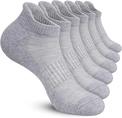 Felicigeely Calcetines deportivos de tobillo para correr, de corte bajo, transpirables, acolchados, con pestañas, para hombres y mujeres, 6 pares