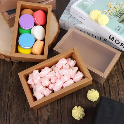 Vista 4 de 26 PCS Cajas Rectangulares de Kraft Tipo Cajón, Cajas Pequeñas de Cartón para Empaquetar Regalos, para Obsequios de Fiesta, Golosinas, Dulces