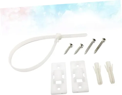 Vista 9 de VICASKY Paquete de 10 anclajes para muebles a prueba de bebés, kit de plástico blanco anti-punta para armarios de seguridad y uso doméstico, correas