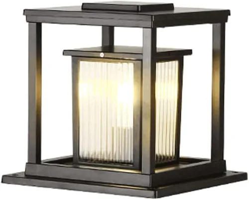 Vista 7 de Luces de poste al aire libre, poste de puerta de villa, luz de pared cuadrada para exteriores, moderna, minimalista, impermeable, luz de poste
