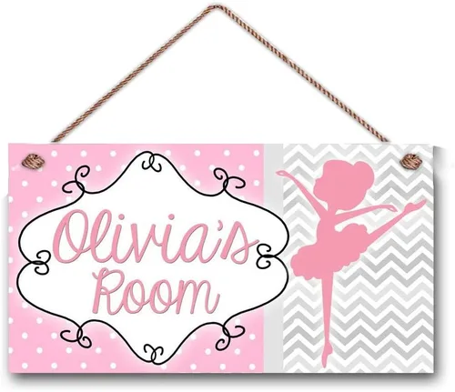 Vista 6 de Letrero personalizado para puerta con nombre, búhos, búhos, rosa, gris, cheurón, zigzag, dormitorio de niñas, dormitorio y cuarto de bebé, arte