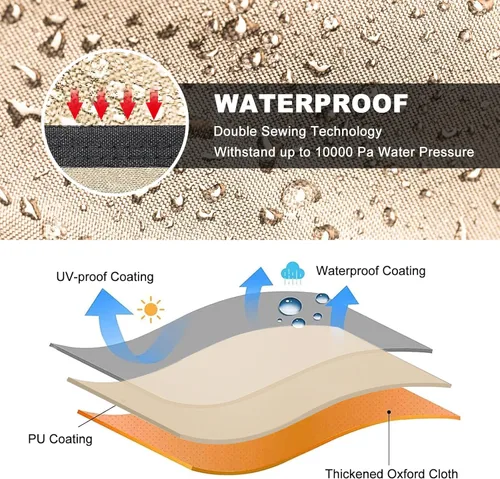 Vista 5 de Comnova Cubierta para cuatrimotos de 4 ruedas - Fundas para cuatrimotos de 88 pulgadas 600D resistentes al agua de servicio pesado, cubierta