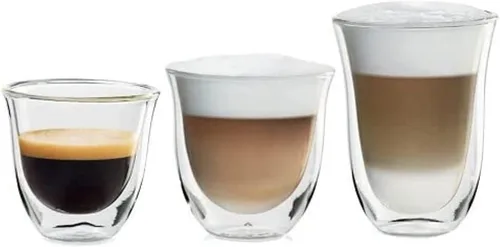 Vista 2 de De'Longhi Fancy Collection DLSC058 - Vasos térmicos de doble pared para café expreso, capuchino y café con leche (juego de 6) y De'Longhi DLSC058