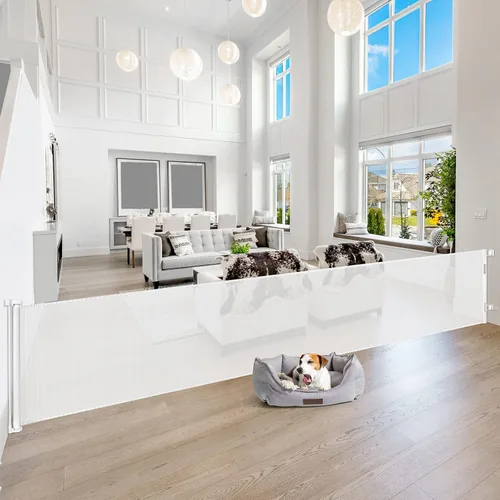 Vista 108 de Puertas retráctiles para bebés de 90 pulgadas, puerta extra ancha para perros, puerta retráctil para perros al aire libre, puertas para bebés extra