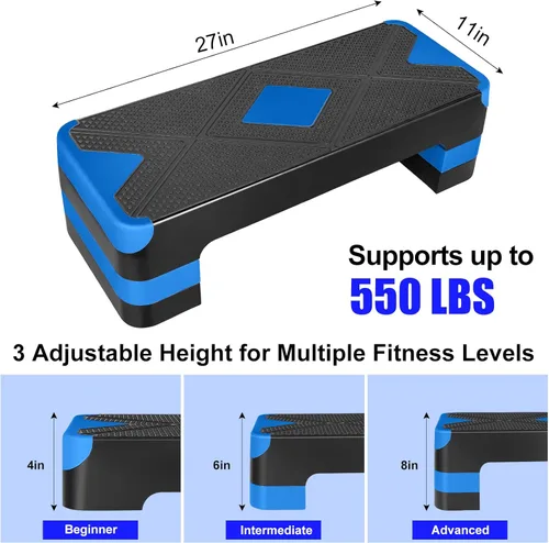 Vista 2 de Entrenador de plataforma escalonado aeróbico de entrenamiento de ejercicio ajustable