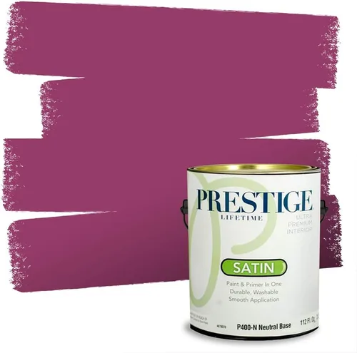 Vista 50 de Prestige Paints E100-T-SW6591 Pintura exterior e imprimación en uno, 1 galón, plano, combinación comparable de Sherwin Williams Amaryllis, 1 galón