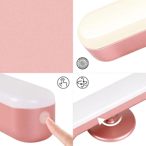 Vista 5 de Juego de 2 luces inalámbricas de maquillaje para espejo, barra de luz LED recargable para espejo de baño con 3 CCT regulables, luz inalámbrica