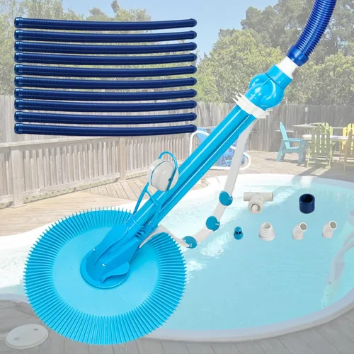 Vista 3 de Outvita Aspiradora automática de piscina con 10 mangueras, potente ajuste Sunction para piscinas sobre el suelo y en el suelo, paredes de suelos