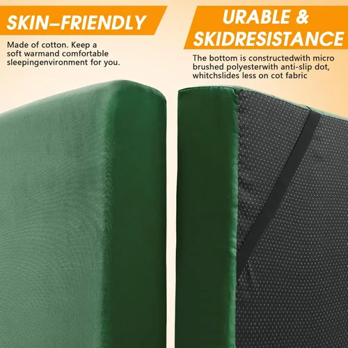 Vista 8 de CYMULA Camping Cot Mattress 3in Memory Foam Sleeping Pad,Soft Warm Non-Slip Camping Mattress Topper with Retaining for Adults,Portable Roll up Pad